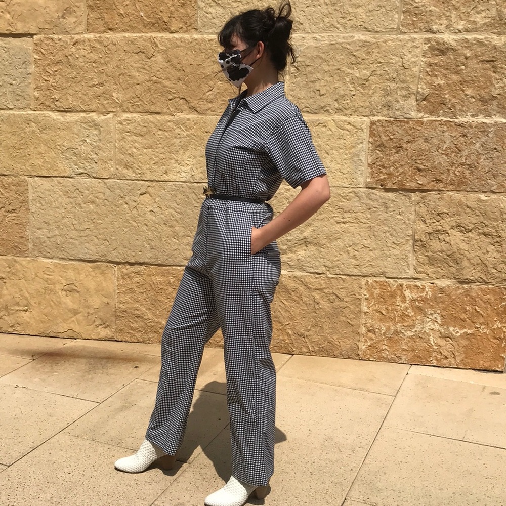 Gingham  B/W Coveralls
